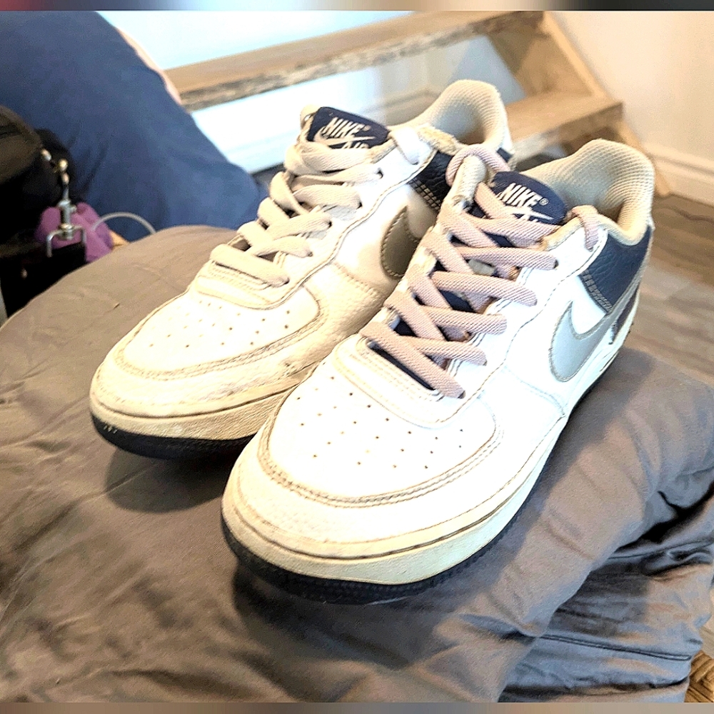 Nike White and Blue Athletic Shoes